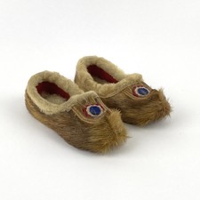Vintage Hand Made Native American Fur Leather Child's Moccasin Slippers