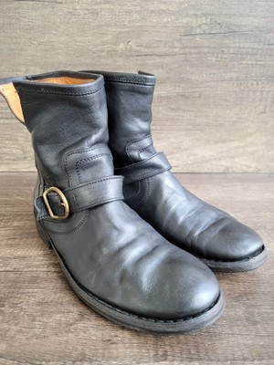 Fiorentini + Baker Women's Black Leather ELI Moto Ankle Boots Size