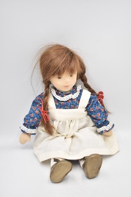 Vintage Handarbeit Filz Gesicht Weichkörper Stoffpuppe Sammlerstück Stoffpuppe 36 cm