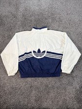 Adidas Originals Vintage Track Jacket Navy Blue Men  s L Trefoil Big Logo 90s