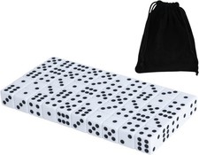100 Pack 16MM White Dice - Six Sided Standard Opaque White Dice with Black Pi...