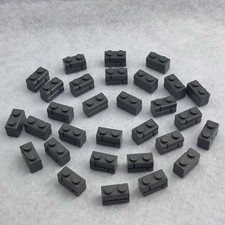 LEGO 98283 Dark Bluish Gray Brick, Modified 1 x 2 with Masonry Profile x30