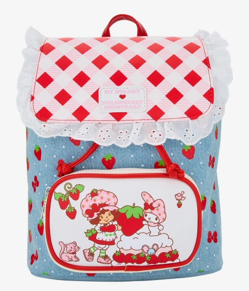 Mochila holgada y CARTERA Strawberry Shortcake X Sanrio My Melody Gingham Denim Foto 3 de 4