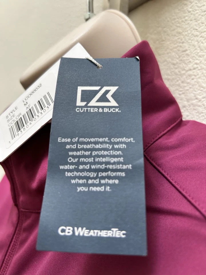 Cutter & Buck Navigate Softshell Full Zip Jacket Burgundy WeatherTech Sz Med NEW - Image 4 of 4