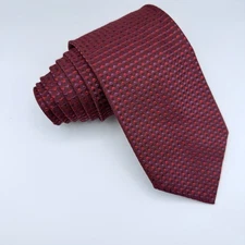 Christian La Croix Red Geometric 100% Silk Tie Made In Italy
