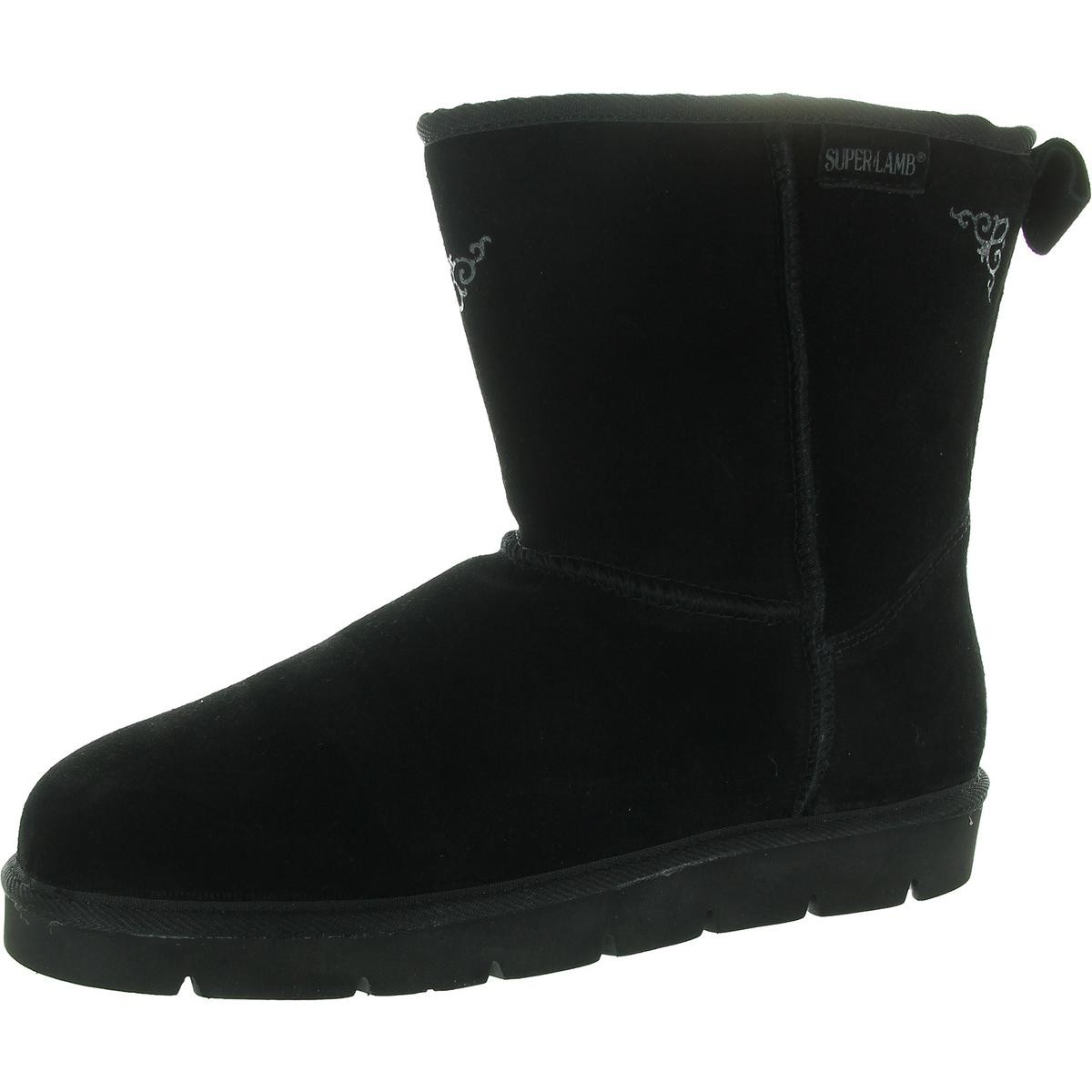 Женские зимние ботинки Super Lamb с подкладкой из овечьей шерсти черного цвета 11 узких AAN BHFO 6063 8590₽
