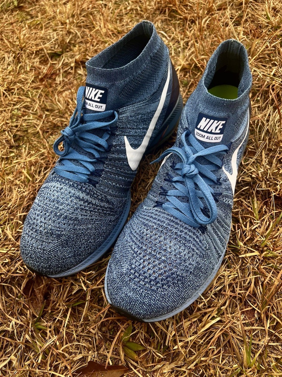 Nike Flyknit 青 スパイクシューズ CLEAN Nike size 14 Zoom All Out Flyknit / Blue Ocean Fog Running