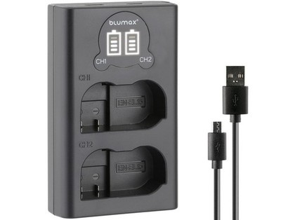 Original Blumax Dual Ladegerät für Nikon D800E D810 D810A D850 USB Ladekabel