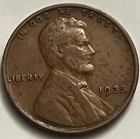 1933 Lincoln Wheat Cent Penny — Low Mintage Depression Era — Circulated BN747