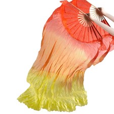 1 Pair Silk Belly Dance Fan, 1.5 Meters Belly Dance Silk Veil Fans Artificial...