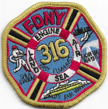 New York City - FDNY Engine - 316 "LAND-SEA-AIR", NY (3" x 3" size) fire patch