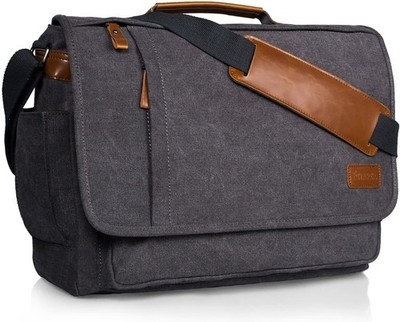 ESTARER Umhängetasche 15,6 Zoll Canvas Grau Laptopfach