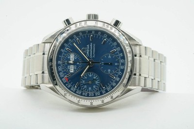 Omega Speedmaster Triple Day Date 3523.80 352380 39mm Blue Dial 12/2007 ...