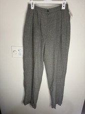 Jones New York Vintage Wool Pants Cuffed Gray Plaid NWT