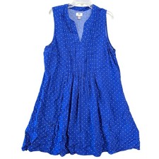 Old Navy Blue Polka Dot Mini Swing Dress Sleeveless Shift V-Neck Women's XL Tall
