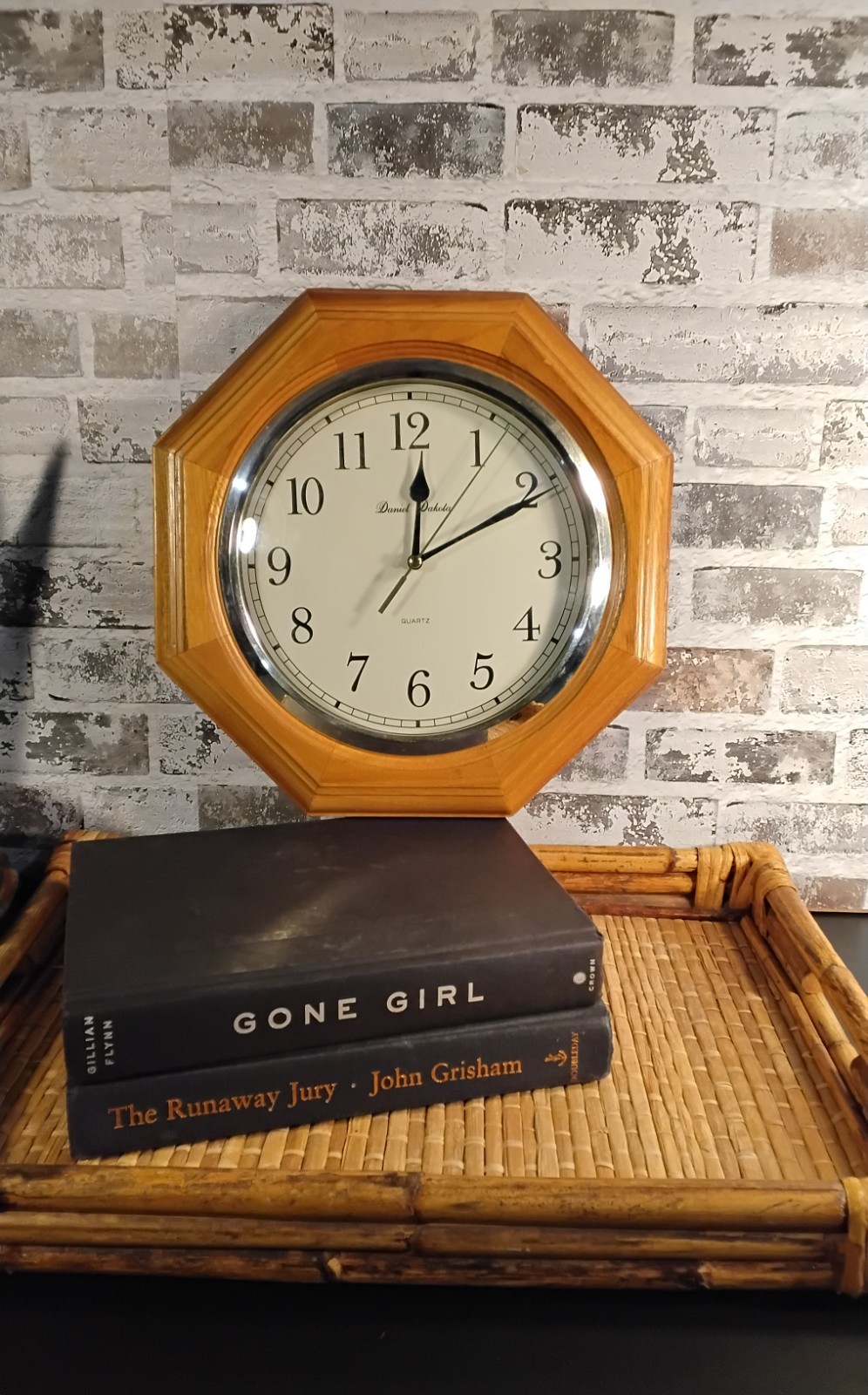 Daniel Dakota Wall Clock Wood Octagon 11 1/2" Tested CLEAN