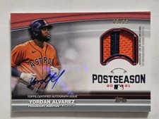 YORDAN ALVAREZ 2022 Topps Postseason Performance Relic Autographs Red 05 /25 