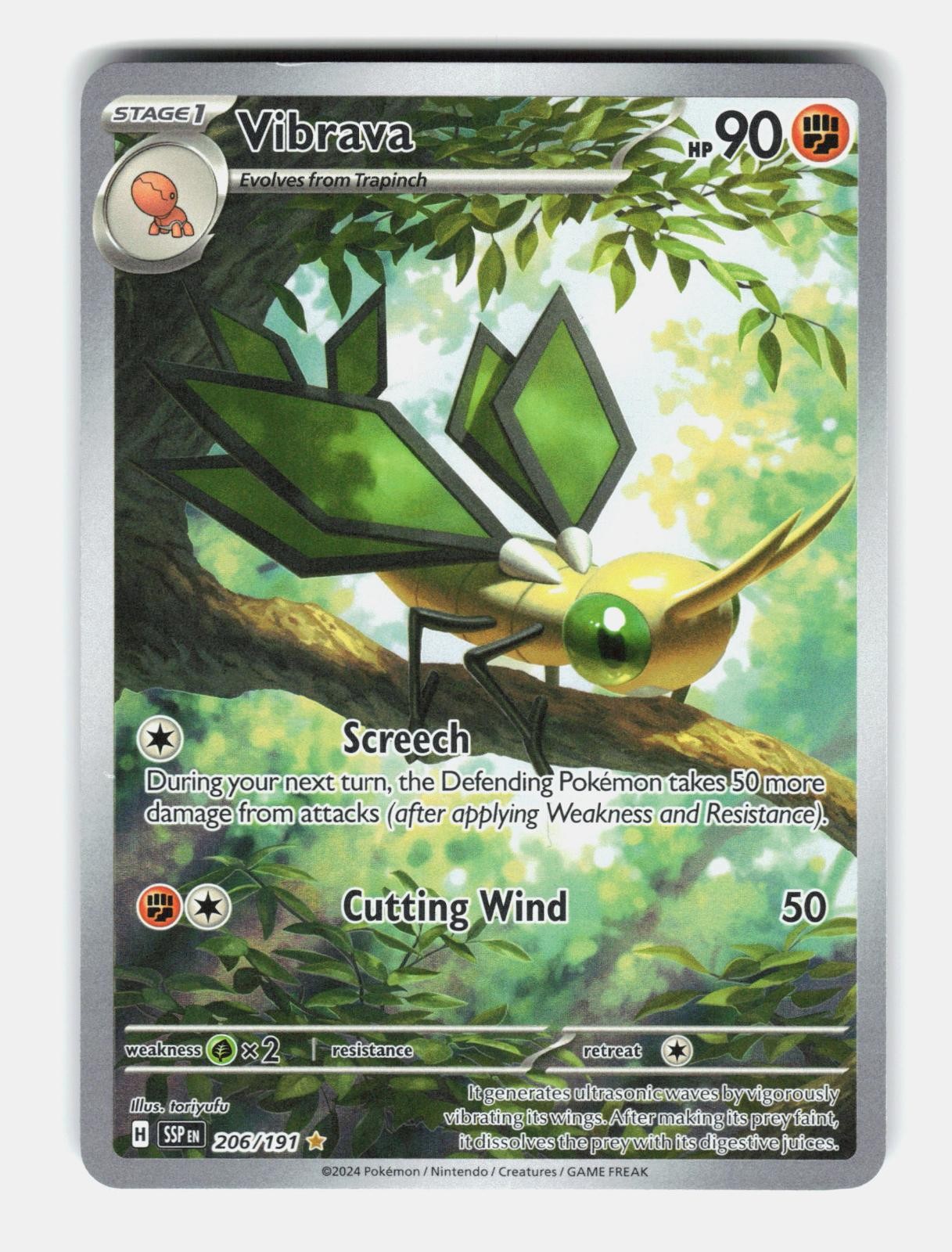 Vibrava 206/191 Illustration Rare Surging Sparks Pokemon Holo Near Mint