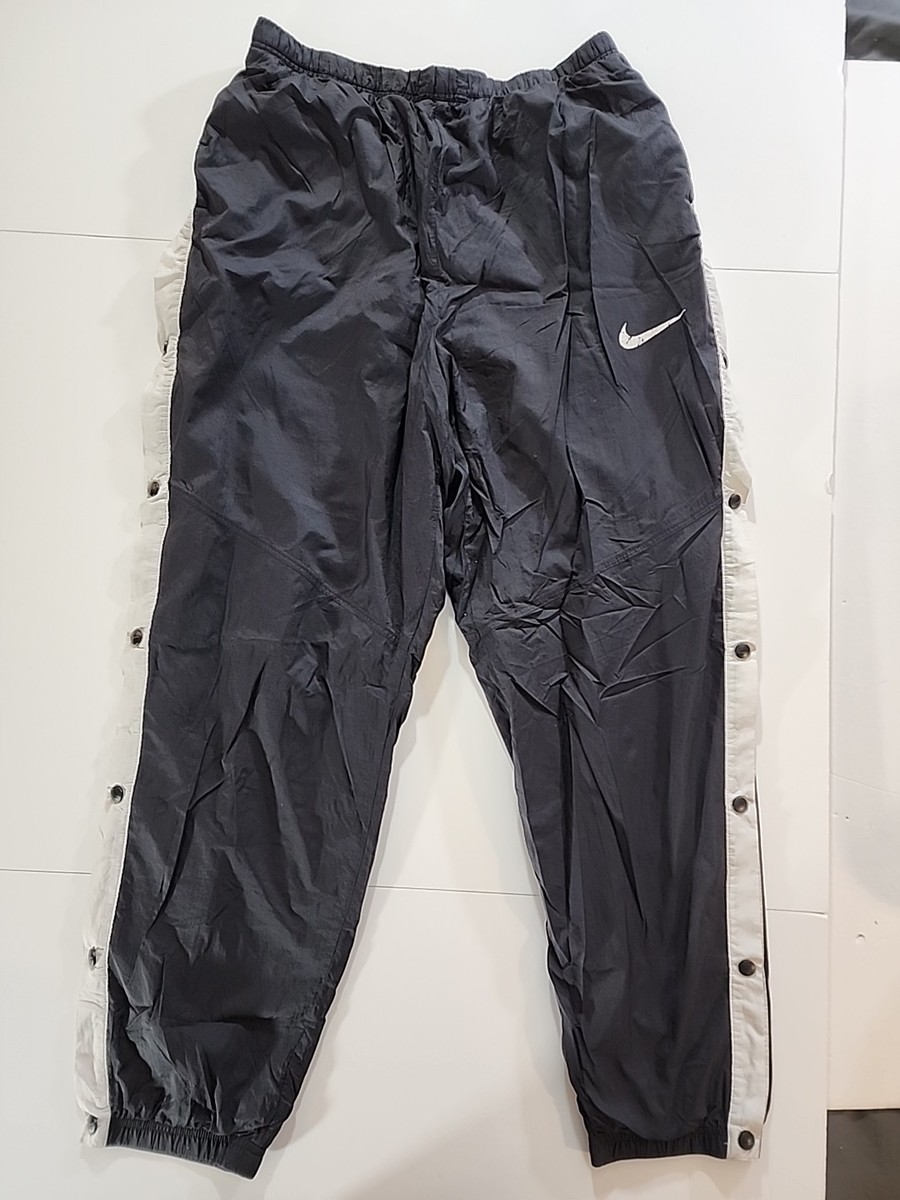 Nike y2k vintage breakaway tear away snap button black white track