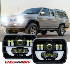 Fit Chevrolet C10 C20 C30 1981-1986 Pair 7x6" LED Headlights Hi/Low Lamps 6000K