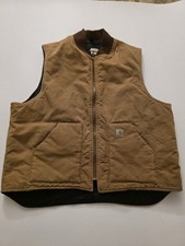   Vintage 2007 Carhartt V01 BRN Arctic Quilt Lined Duck Vest - Men  s 3XL