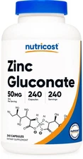 Nutricost Zinc Gluconate 240 Vegetarian Capsules (50mg), Gluten Free and Non-GMO