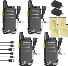 Long Range Walkie Talkie 4 Set 50 Mile Two Way Radio Charge Headset Waterproof