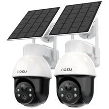 3K/5MP Solar Security Cameras System Wireless Outdoor, Battery Powered WiFi C...