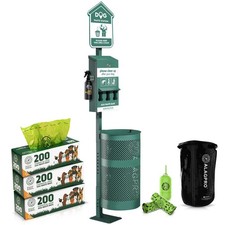 ALAGPRO Dog Waste Station Outdoor Pet Waste Station with Hand Sanitizer Bo