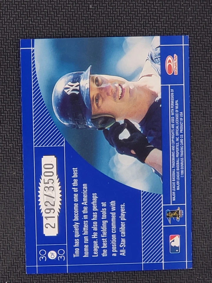 1998 Donruss Elite Craftsmen /3500 Tino Martinez #30 - Image 2 of 2