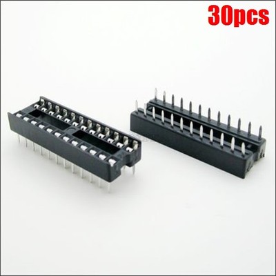 30Pcs Narrow 24 Pin Dip Sip Ic Sockets Adaptor Solder Type DIP-24 New Ic lf