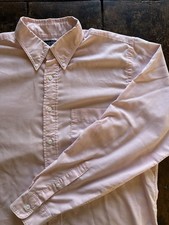 Vintage 90s Lands End Pink Oxford Button Down Shirt Men 16.5-36 Tall Made In USA