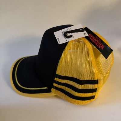 NEW Stranger Things Dustin's Henderson Trucker Snap Hat Season 5 Black/Yellow