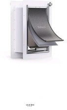 Baboni 3-Flap Pet Door for Wall, Steel Frame and Telescoping Tunnel, Aluminum...