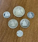 Seated Liberty Silver Coin Lot - 1875 Half / 1891 & 1854 Quarter / New Orleans