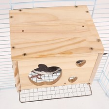 Wooden Bird House for Cage Parakeet Nesting Box Decorative All Season Use Shed