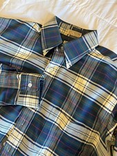 L.L. Bean Men's Blue/Green/Red Plaid VTG Long Sleeve Made IN USA