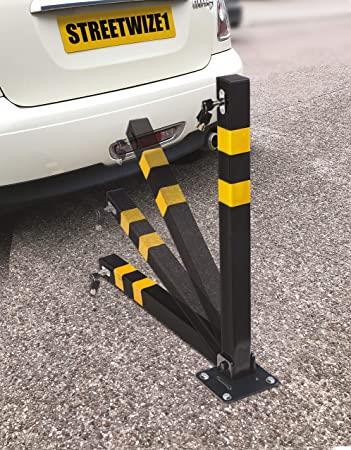 Heavy Duty Folding Bolt Down Security Parking Post Bollard Entrance Driveway - Picture 3 of 15