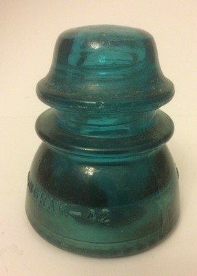 Vintage Hemingway 42 Blue Glass Insulator Made In Usa Home Decor