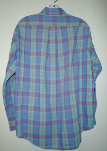 Camisa Ralph Lauren Chaps Para Hombres XL Abotonada Multicolor A Cuadros Algodón Claro - Imagen 3 de 4