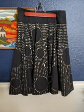 BASIL  MAUDE Anthropologie Beaded Sequin Skirt Black Sequin Sz 6 Small S