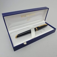 WATERMAN CARENE ROLLERBALL PEN GLOSSY BLACK & GOLD TRIM BOXED EXCELLENT