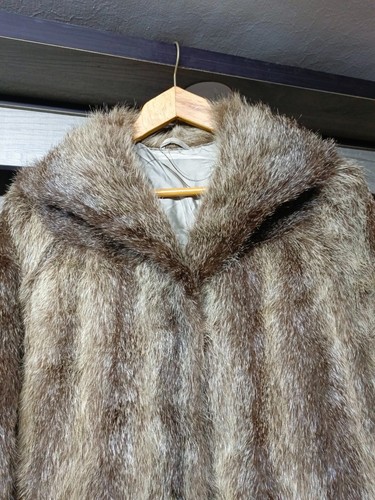 1960s vintage women's fancy genuine brown dawn cross mink fur long coat M 10 40R - Picture 3 of 19