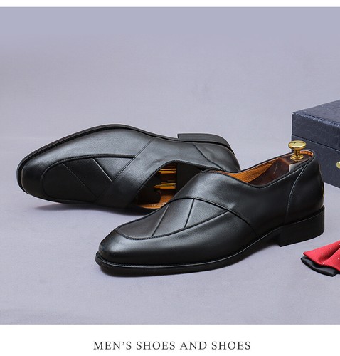 Zapatos británicos retro de negocios formales de cuero de vaca coreanos informales para bodas - Imagen 13 de 26