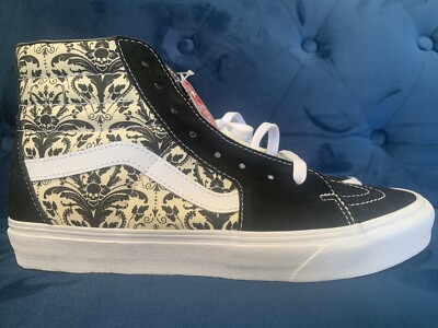 Vans Off The Wall Sk8 Hi Shoes New 10.0 Men 507698 Tribal Floral Skull Suede
