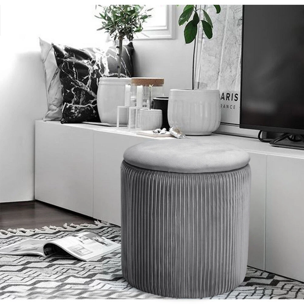 Black velvet 2024 storage stool