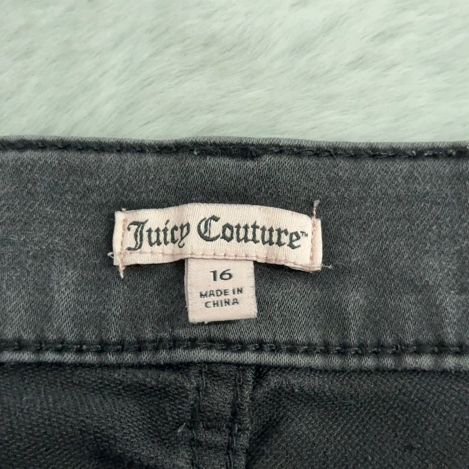 Juicy Couture Skirt Womens 16 Black Stretch Faded Comfort Denim Patchwork Y2K - Image 3 of 4