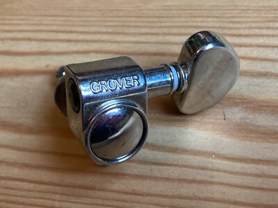 Single Vintage 1990s Grover Guitar Machine Head Tuner Chrome Bass Side EAD
