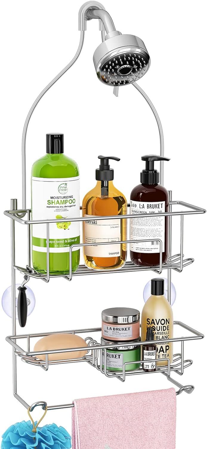 Hanging Shower Caddy Shower Organizer Bathroom Storage Rack Over Shower Head