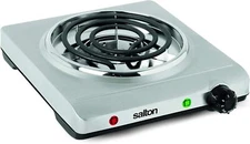 Brand New  Salton Single Stainless Steel Coil Portable Electric Cooktop Burner